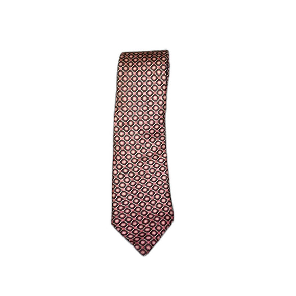 Vintage Hanover St. Silk Tie - Black with Red and Gold Geometric Pattern - Picture 1 of 3